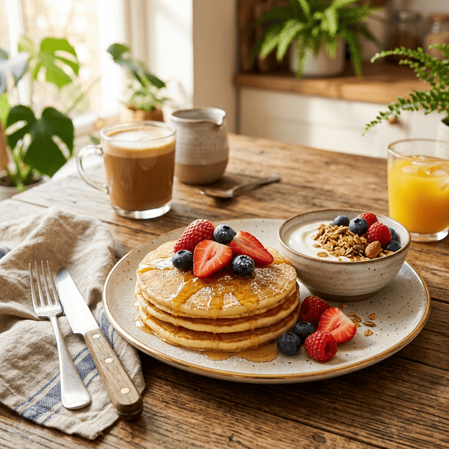 Panquecas com frutas